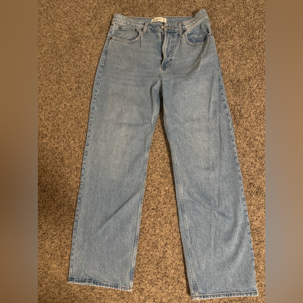 Abercrombie & Fitch Women's High Rise Jeans - Light Blue